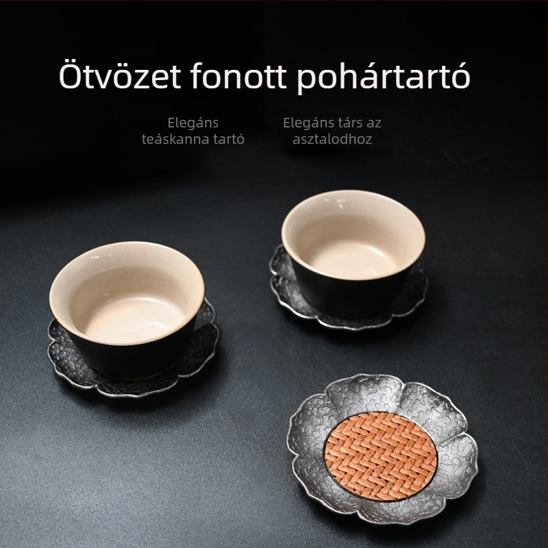 Fából készült tea alátét – csúszásmentes, hőszigetelő, retro kínai stílusú teáskészlet-kiegészítő