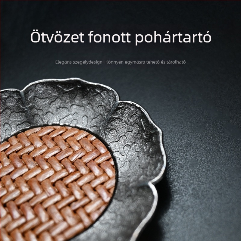 Fából készült tea alátét – csúszásmentes, hőszigetelő, retro kínai stílusú teáskészlet-kiegészítő