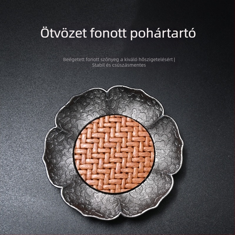 Fából készült tea alátét – csúszásmentes, hőszigetelő, retro kínai stílusú teáskészlet-kiegészítő
