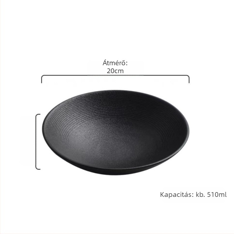 CY mély porcelán tál, kerek, egyszínű minta, modern minimalista stílus, mikrohullámú sütőben használható