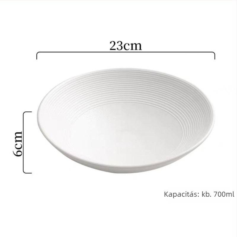 CY mély porcelán tál, kerek, egyszínű minta, modern minimalista stílus, mikrohullámú sütőben használható