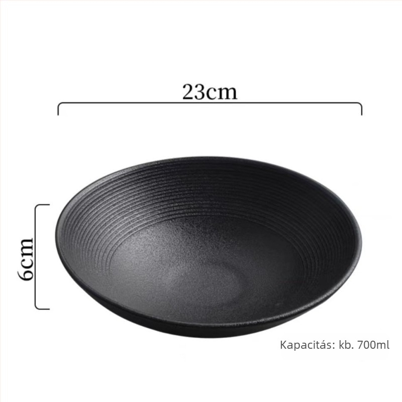 CY mély porcelán tál, kerek, egyszínű minta, modern minimalista stílus, mikrohullámú sütőben használható