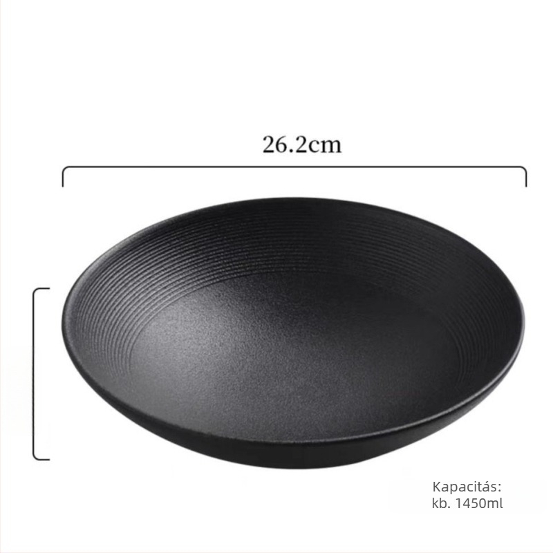 CY mély porcelán tál, kerek, egyszínű minta, modern minimalista stílus, mikrohullámú sütőben használható