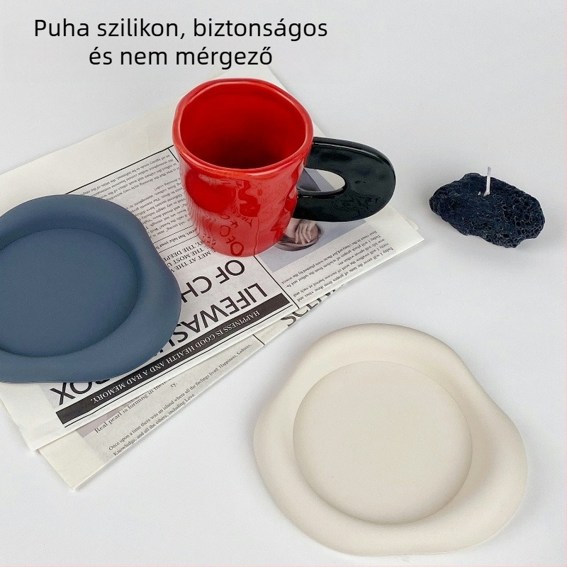 Szilikonból készült hőszigetelő bögrés alátét – szokatlan felületű felhő alakú, skandináv design, vastagított kivitel, hőálló, csúszásmentes