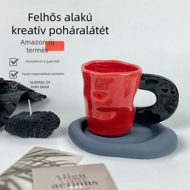 Szilikonból készült hőszigetelő bögrés alátét – szokatlan felületű felhő alakú, skandináv design, vastagított kivitel, hőálló, csúszásmentes