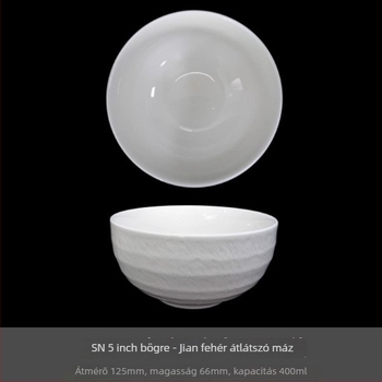 Porcelán rizs tál aláglazúrozott felülettel, modern minimalistikus kör alakú formája, mikrohullámú sütőbe alkalmas