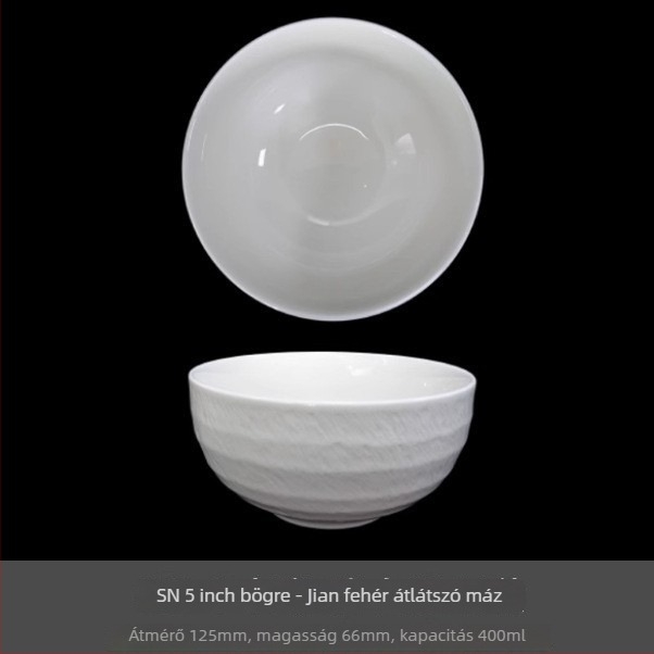 Porcelán rizs tál aláglazúrozott felülettel, modern minimalistikus kör alakú formája, mikrohullámú sütőbe alkalmas