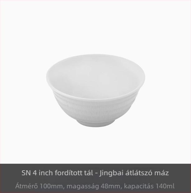 Porcelán rizs tál aláglazúrozott felülettel, modern minimalistikus kör alakú formája, mikrohullámú sütőbe alkalmas