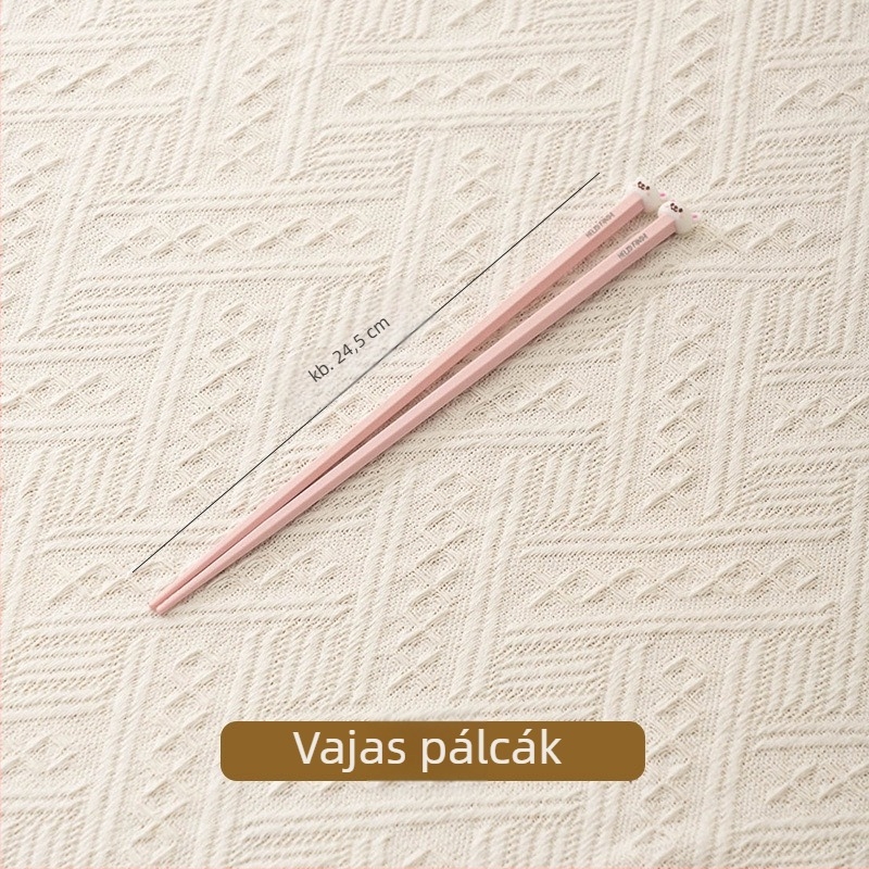 Porcelán egyszemélyes étkészlet – rizstál, tányér és pálcikák, karikatúraszerű mintával, mikró-kompatibilis, friss és aranyos stílus, testreszabás elérhető