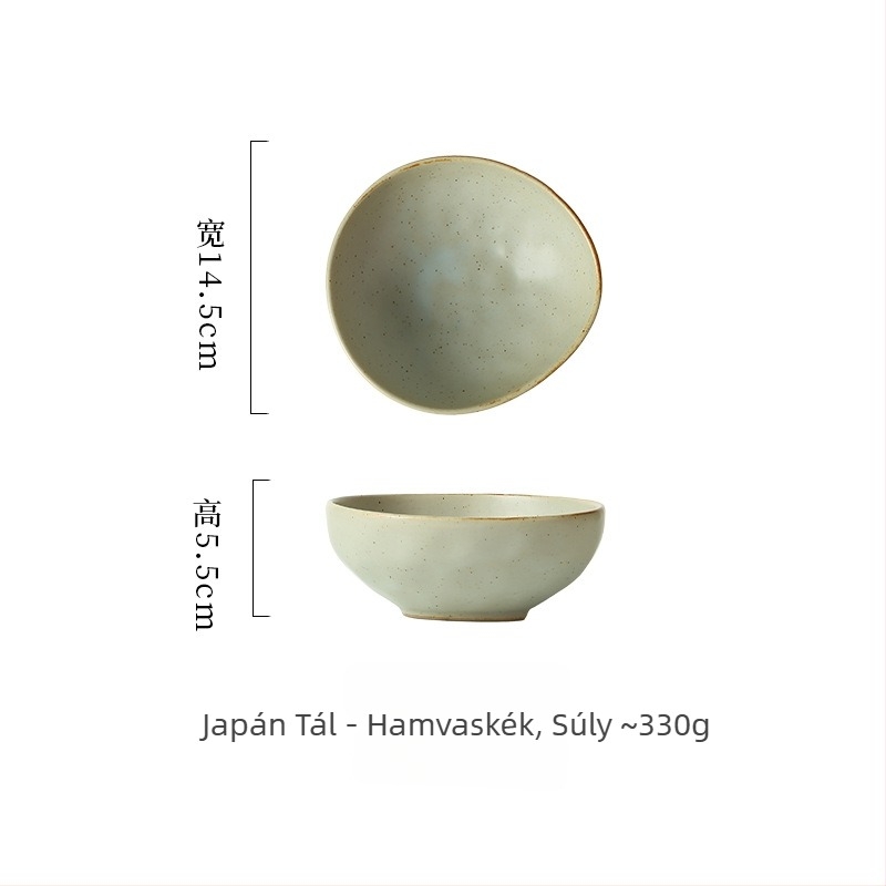 Porcelán tál, japán stílus, szabálytalan forma, mikrózható, testreszabható