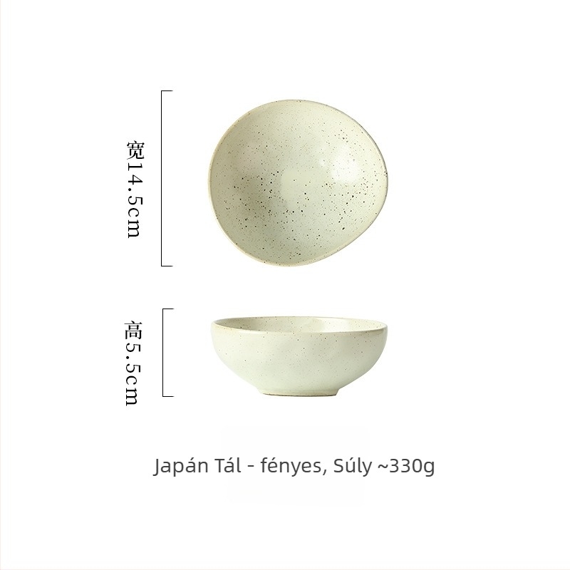 Porcelán tál, japán stílus, szabálytalan forma, mikrózható, testreszabható