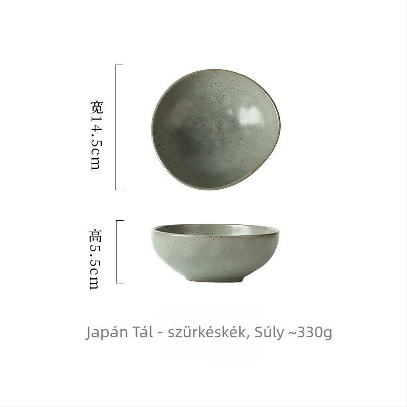 Porcelán tál, japán stílus, szabálytalan forma, mikrózható, testreszabható