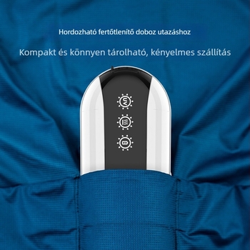 Hordozható UV-s dezinfekciós evőeszköztartó utazáshoz — ABS anyag, dezinfekció és szárítás, tartalmaz evőeszközöket és kanalat, márka Aigryo, Anyák és Gyermekek sorozat