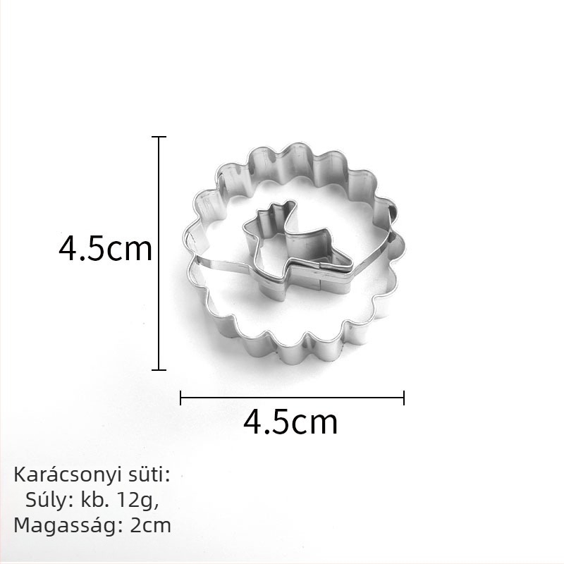 Rozsdamentes acélból készült kekszvágó, szabálytalan formával – sütőforma kekszekhez