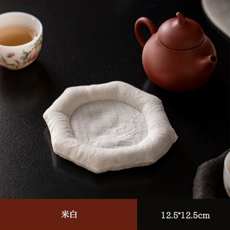 Pamut és len anyagból készült poháralátét, szabálytalan alak, modern minimalist stílus