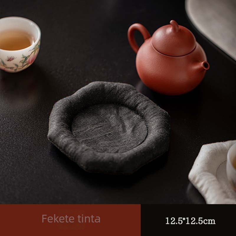 Pamut és len anyagból készült poháralátét, szabálytalan alak, modern minimalist stílus