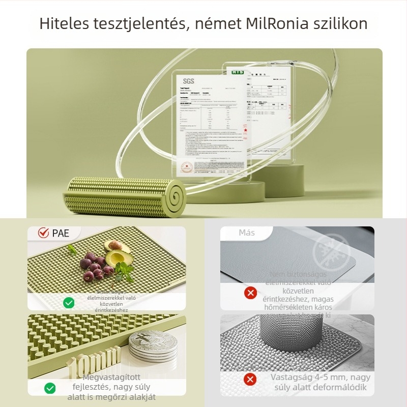 Szilikonból készült matrac kávéfőzőhöz, bárpult csepegő alátét, tamperevédő párna, hőálló étkezőasztal matt