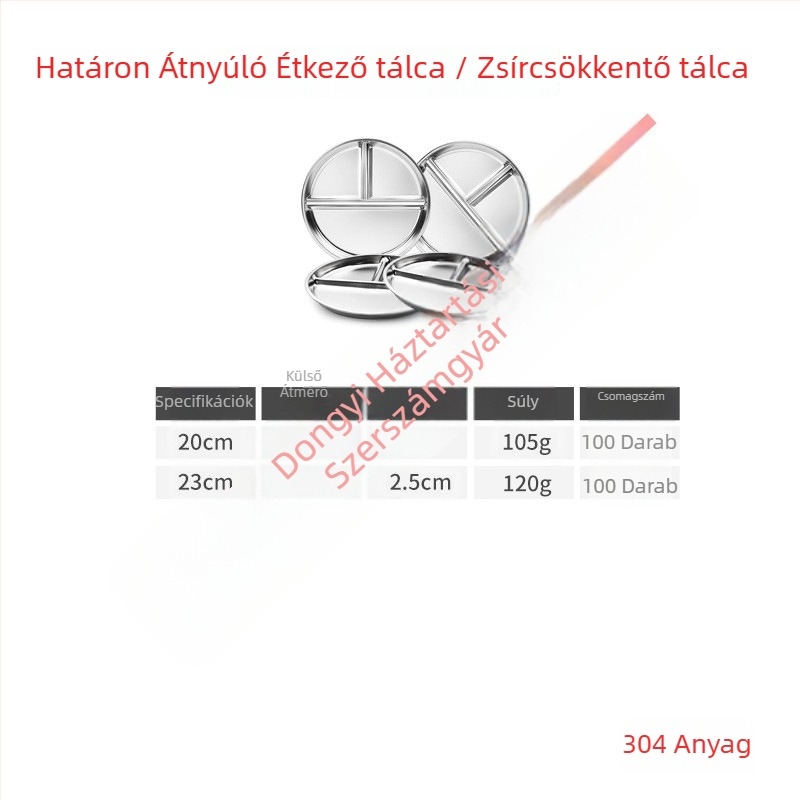 DANEIGI Rozsdamentes acélból készült háromrekeszes ebédtál, csúszásmentes, élelmiszerbiztonsági minőségű, gyermekek számára 3 hónaptól