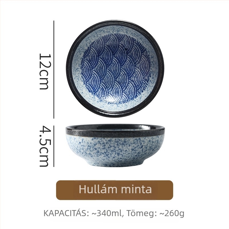 Porcelán kör alakú tál — retro stílus, aláglazúros felület, logónyomtatás, testreszabható