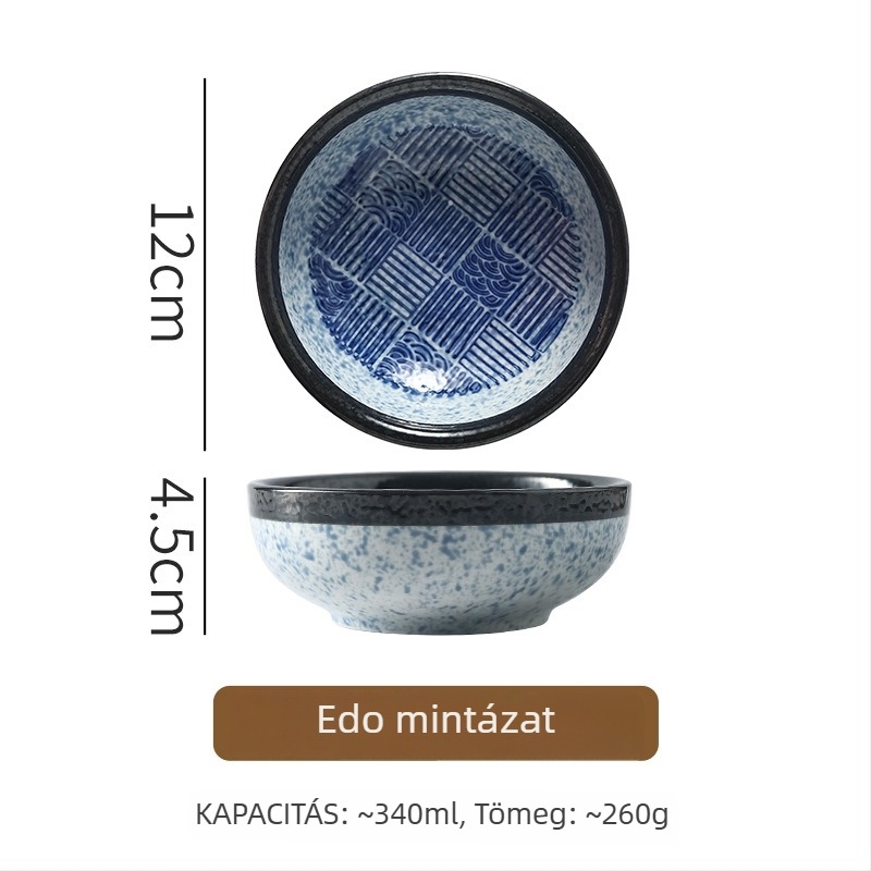 Porcelán kör alakú tál — retro stílus, aláglazúros felület, logónyomtatás, testreszabható