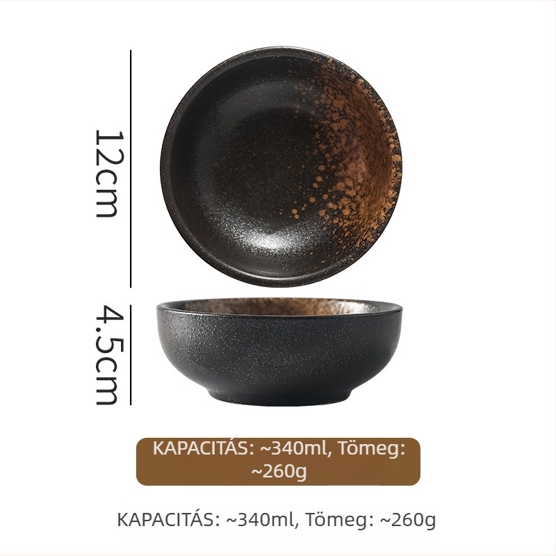Porcelán kör alakú tál — retro stílus, aláglazúros felület, logónyomtatás, testreszabható
