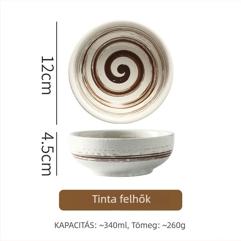 Porcelán kör alakú tál — retro stílus, aláglazúros felület, logónyomtatás, testreszabható