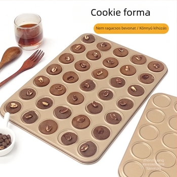 30-darabos macaron és sütemény forma készlet, tapadásmentes sütőtepsi