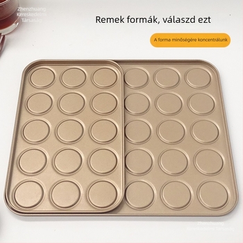 30-darabos macaron és sütemény forma készlet, tapadásmentes sütőtepsi