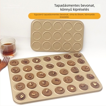30-darabos macaron és sütemény forma készlet, tapadásmentes sütőtepsi