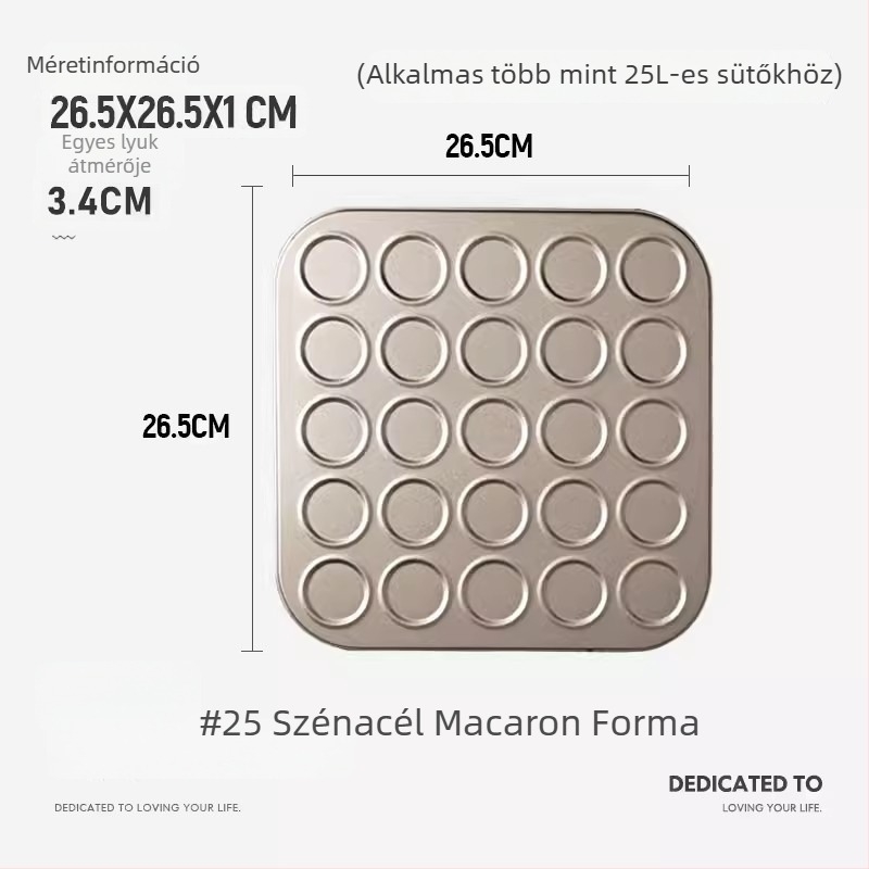 30-darabos macaron és sütemény forma készlet, tapadásmentes sütőtepsi
