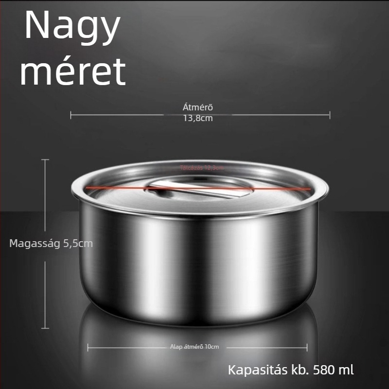 304 rozsdamentes acél gőzölő tál, élelmiszer-minőségű, gyerekeknek/baba számára, fedős kis tál, bébiételekhez és tojás gőzöléséhez