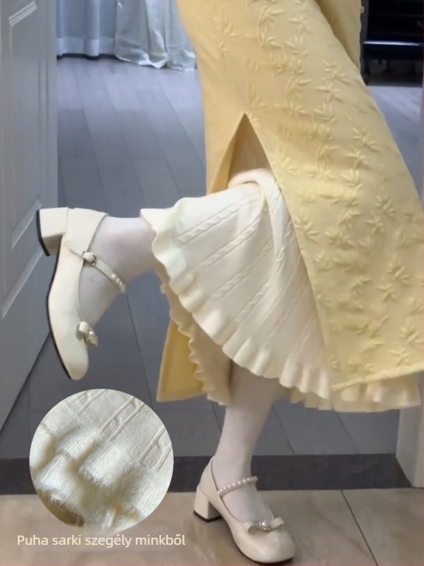 Qipao aláöltözet - virágos domborított minta, A-vonal, középhosszú, mikroelasztikus