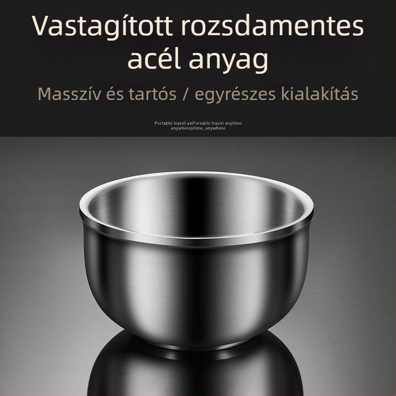 Gyerekeknek szánt rozsdamentes acél tál, kerek, mikróhoz alkalmas, 2017-ben bemutatva
