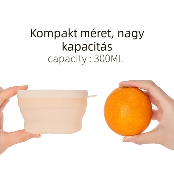 Silikon baba etető tál fedővel, összecsukható, élelmiszer-minőségű, Yijiu márka, 3 hónapos kortól