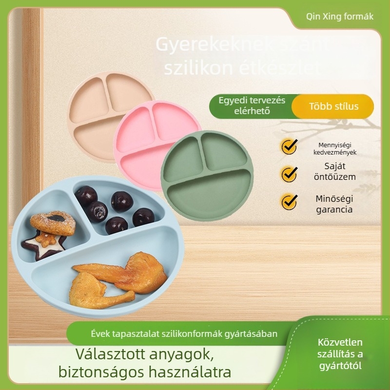 Szilikon gyerekeknek való tál, 12 hónaptól – OEM gyártású, Guangdong eredetű