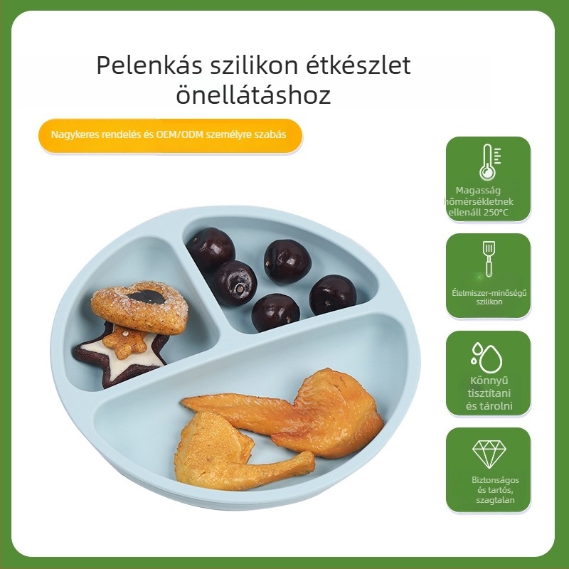 Szilikon gyerekeknek való tál, 12 hónaptól – OEM gyártású, Guangdong eredetű