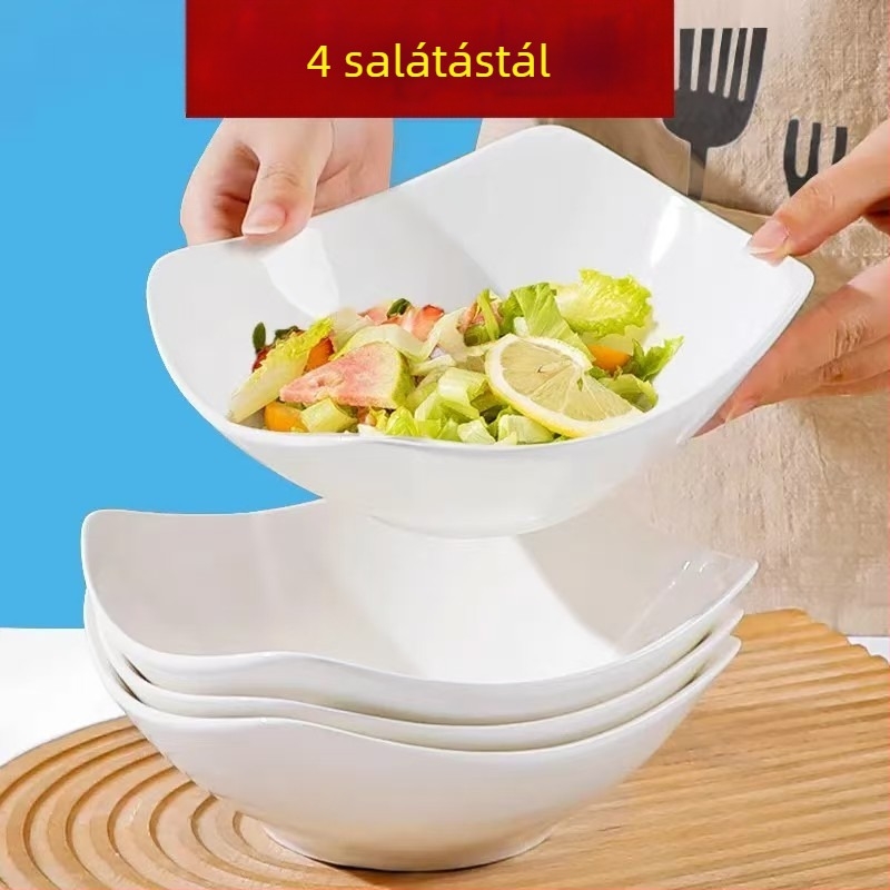 Műanyag tál, szabálytalan forma, egyszínű mintázat, mázas felület