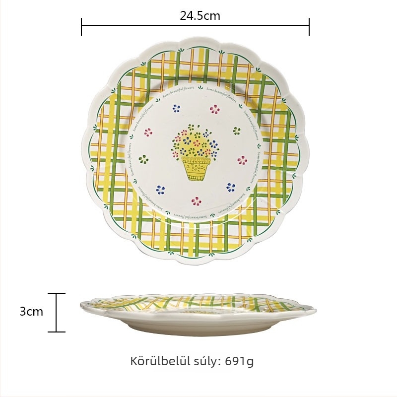 Porcelán étkészlet, 5 darabos, rajzfilm mintával, túlglazúrozott felülettel, logó nyomtatással, testreszabható