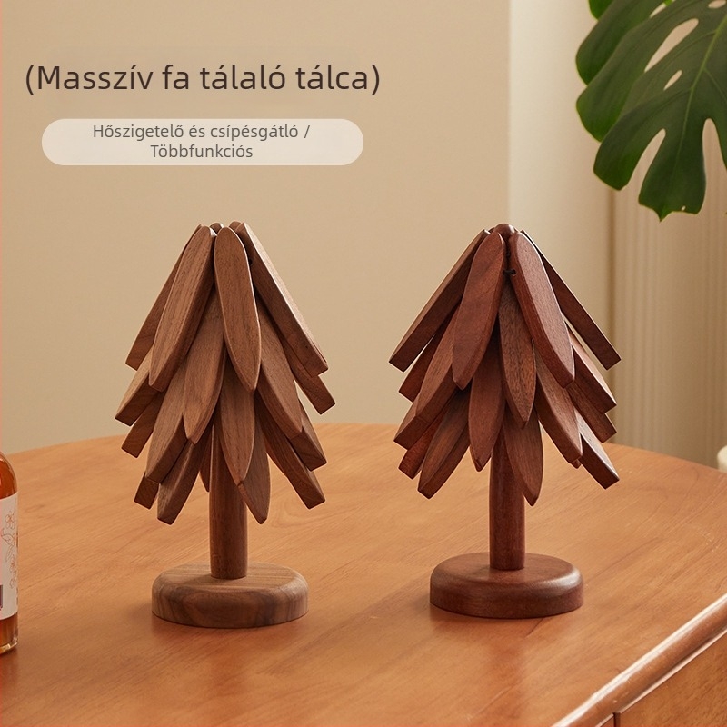 Tömörfa akác hőszigetelő asztalterítő, szabálytalan alakú, egyszínű felület, kínai stílus