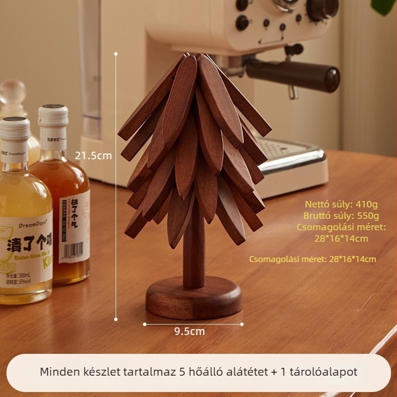 Tömörfa akác hőszigetelő asztalterítő, szabálytalan alakú, egyszínű felület, kínai stílus