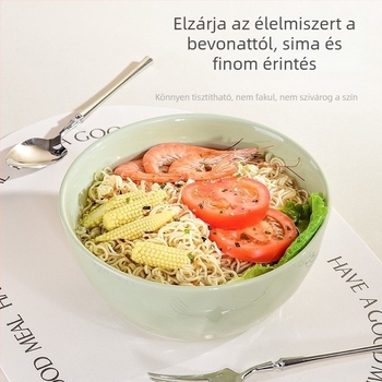 Kerámiás nudli tál, kör alakú, mikrohullámú sütőben használható, alglazúros felülettel