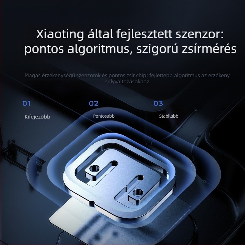 Testzsírszámláló elektronikus mérleg, 150 kg-ig, felnőtteknek, töltési funkcióval