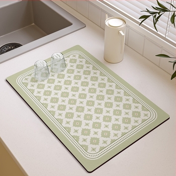 Négyzet alakú, modern, csúszásmentes konyhai csepegtető szőnyeg, abszorbens diatom mud anyaggal és hőszigetelő réteggel, bárpulthoz