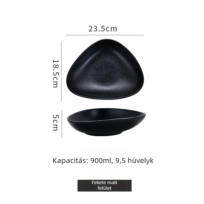 Kerámiából készült gyümölcssaláta tál, szabálytalan alak, mikrózható, fényes luxus retro stílusban