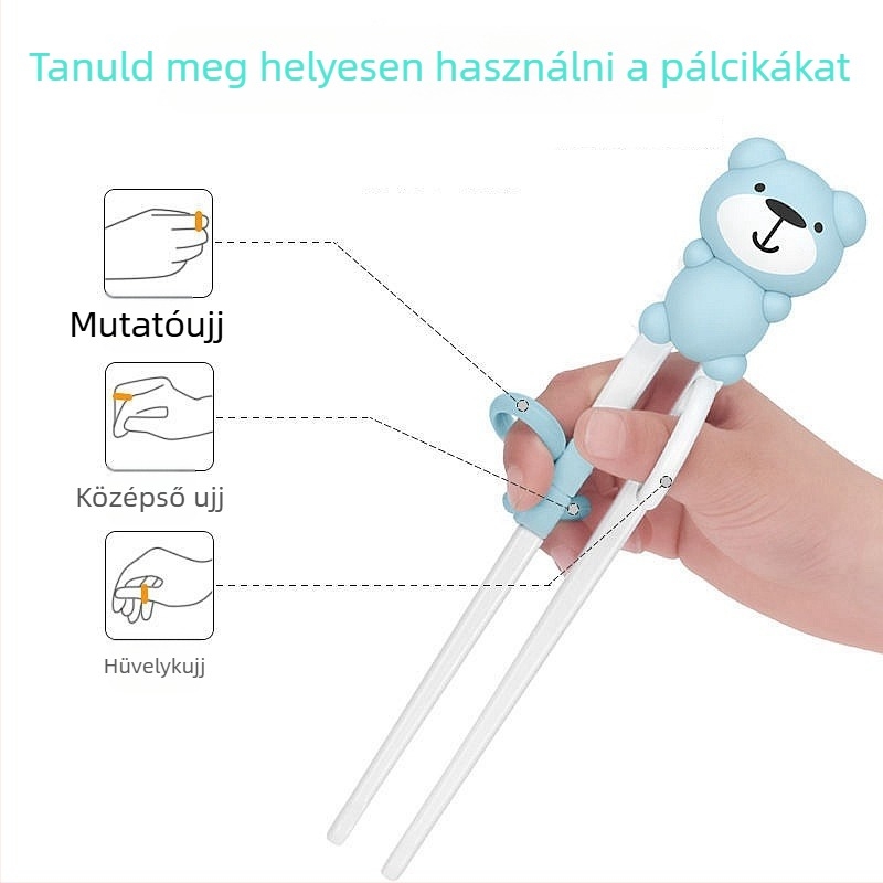 Gyerekeknek tanuló evőpálcikák — ABS anyag, egyszerű stílus, 6 hónapnál idősebbeknek, Happy Child márka