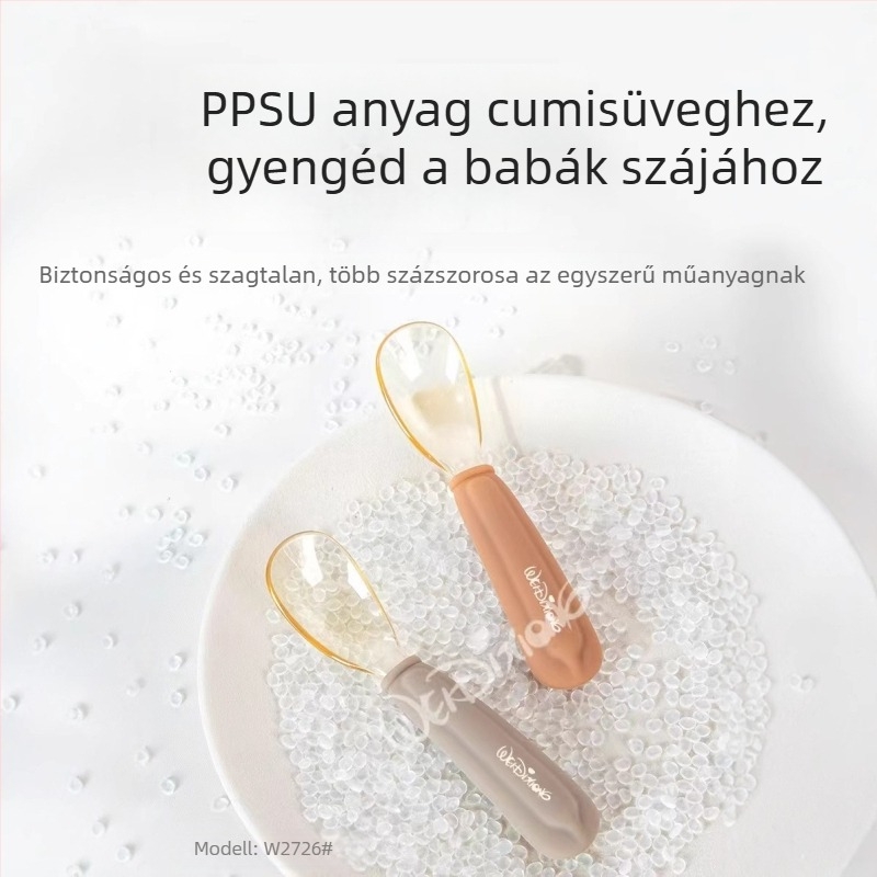 Csecsemő edzőkanál, rozsdamentes acélból, Widley Bear, 6 hónaptól, egyszerű stílusú étkezési eszközök
