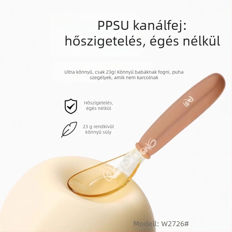 Csecsemő edzőkanál, rozsdamentes acélból, Widley Bear, 6 hónaptól, egyszerű stílusú étkezési eszközök