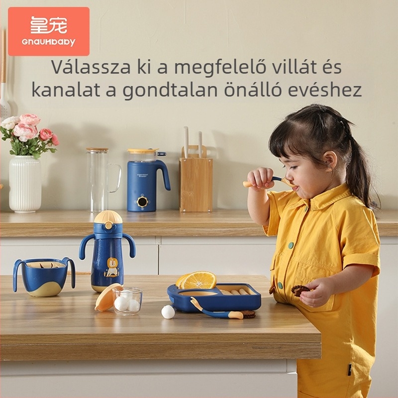 Baba etető villa és kanál készlet, műanyag, 6 hónapos kortól, Imperial Favorite, friss és aranyos stílus