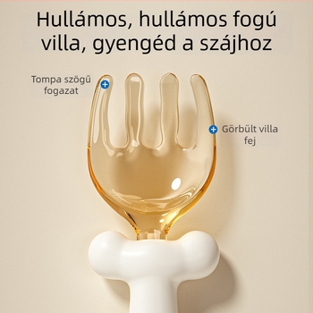 Baba tanuló kanál - szilikon, 2 darabos készlet az önálló etetéshez, 6 hónaptól, Du Xiaoduo (2 db; szilikon; 6+ hónap; Du Xiaoduo)