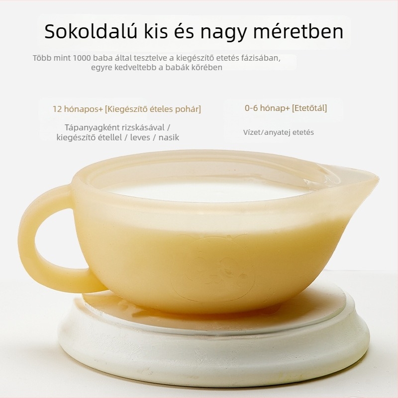 Baba sascsőr etető tál – szilikon, 3 hónapos kortól, 1 db készlet, aranyos stílus